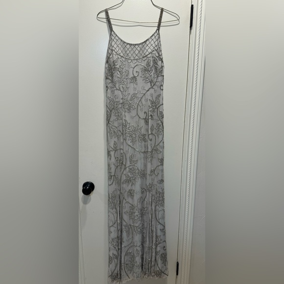 Vintage Sean Collection 80's floor length, beaded dress w/slit detail in  back